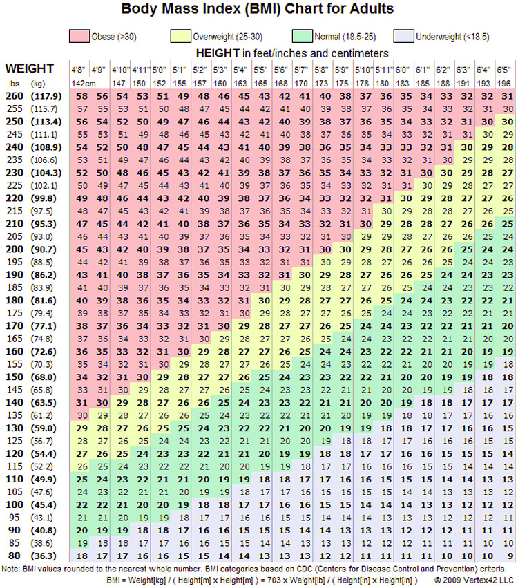 Bmi Chart For Elderly